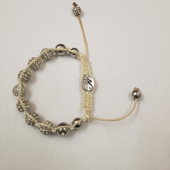Joseph Nogucci,  glitter glam beaded silver glitz adjustable bracelet - Picture 4 of 11